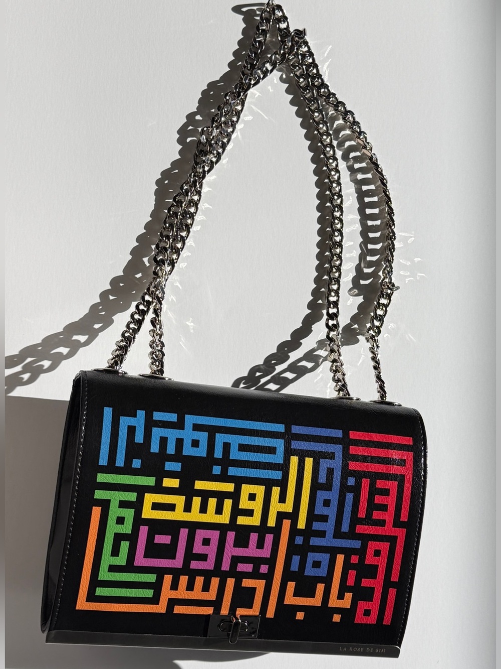 La Rose De Sim Beirut Maze Graphic Crossbody Shoulder Bag Arabic Calligraphy